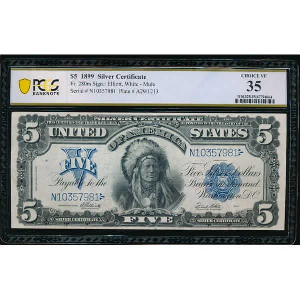 1899 $5 Chief Silver Certificate PCGS 35