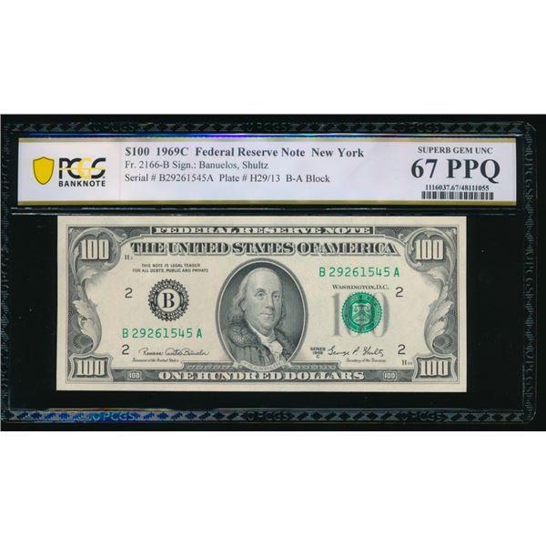 1969C $100 New York FRN PCGS 67PPQ
