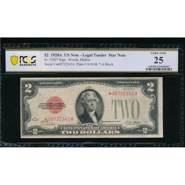 1928A $2 STAR Legal Tender Note PCGS 25