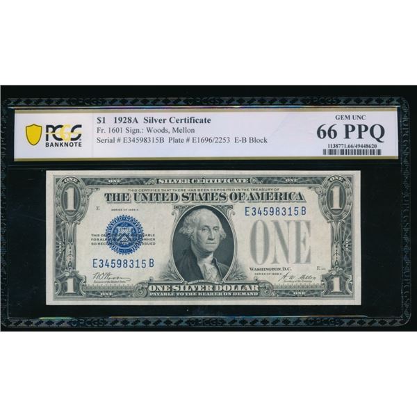 1928A $1 Silver Certificate PCGS 66PPQ