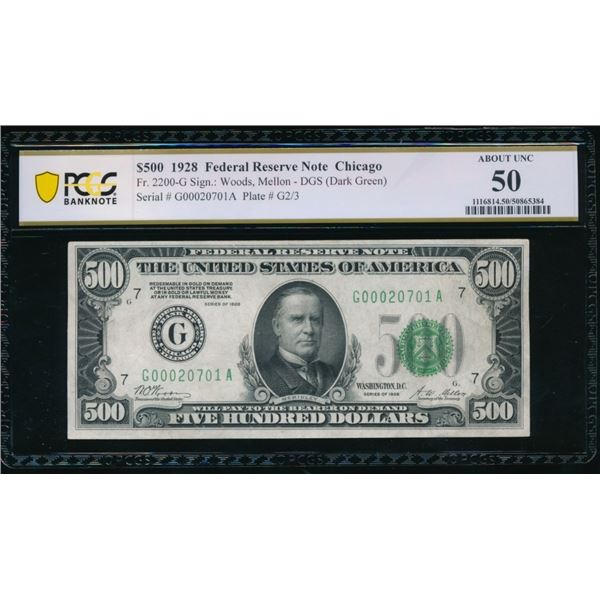 1928 $500 Chicago FRN PCGS 50