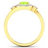 Image 4 : 14KT Yellow Gold 0.63ctw Peridot and Diamond Ring