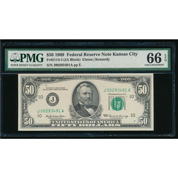 1969 $50 Kansas City FRN PMG 66EPQ