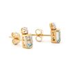 Image 2 : Plated 18KT Yellow Gold 1.34cts Blue Topaz and Diamond Earrings