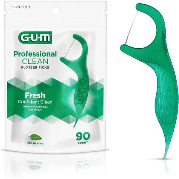 90 COUNT BAG OF G.U.M. PROFESSIONAL CLEAN FLOSSER