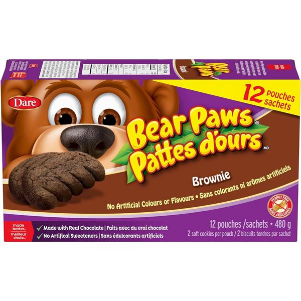 2 BOXES 12 X 40G DARE BROWNIE BEAR PAWS COOKIES