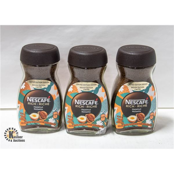 3 NEW NESCAFE RICH HAZELNUT INSTANT COFFEE