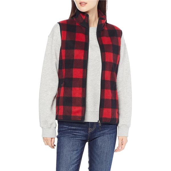 AMAZON ESSENTIALS FLEECE VEST BUFFALO CHECK