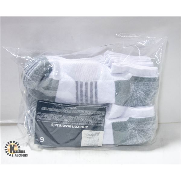 BRAND NEW 6 PACK OF AMAZON ESSENTIALS ANKLE SOCKS