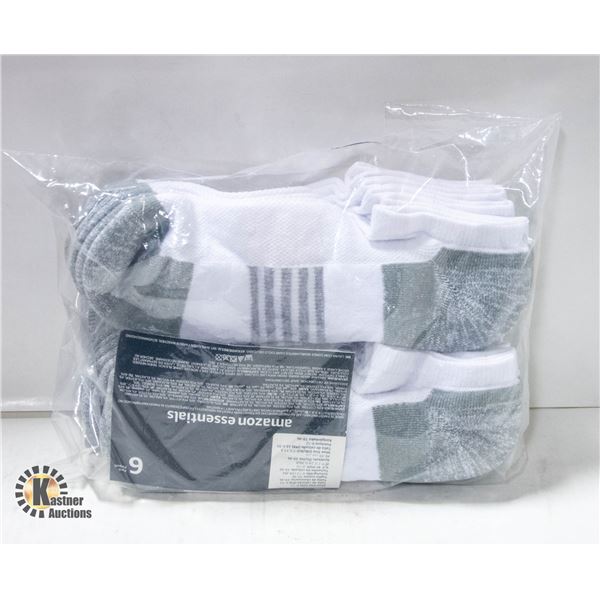 BRAND NEW 6 PACK OF AMAZON ESSENTIALS ANKLE SOCKS