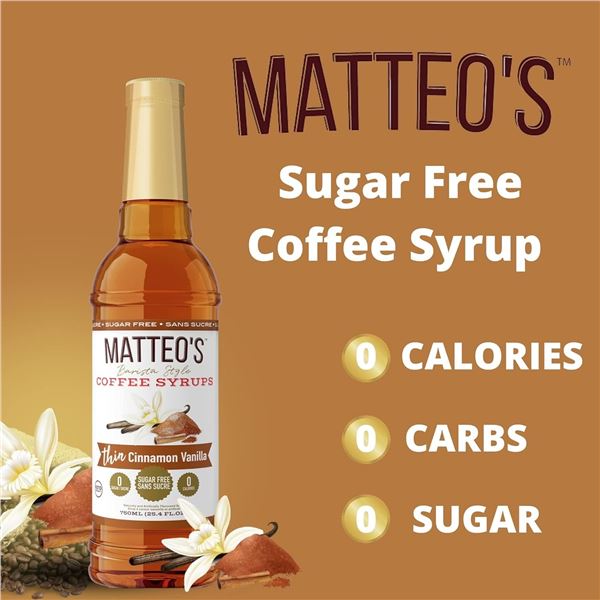 750ML BOTTLE OF MATTEO'S THIN SALTED CARAMEL SYRUP