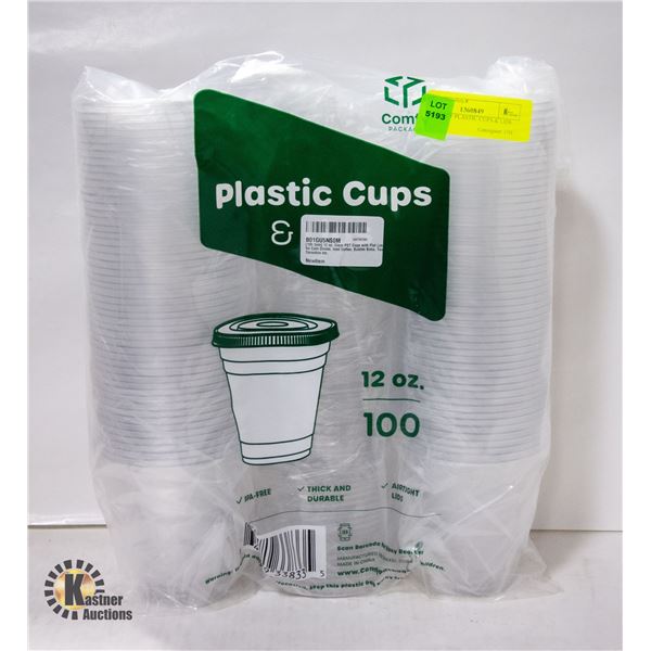 100 COMFY PLASTIC CUPS & LIDS