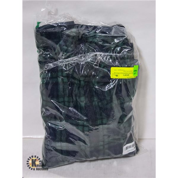NEW AMAZON ESSENTIALS POLAR FLEECE GREEN PLAID