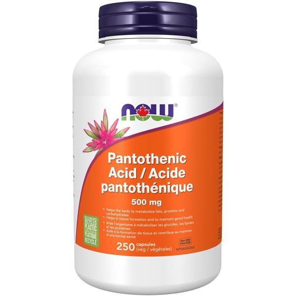 NEW NOW PANTOTHENIC ACID 500MG CAPSULES