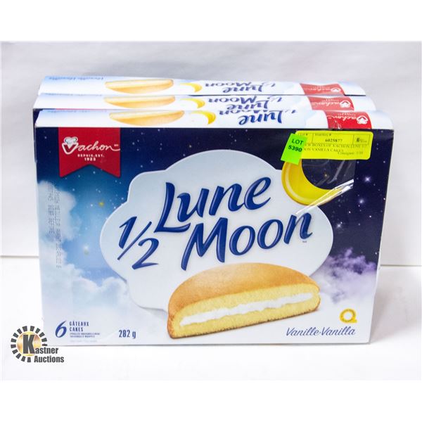 3 NEW BOXES OF VACHON LUNE 1/2 MOON VANILLA CAKES