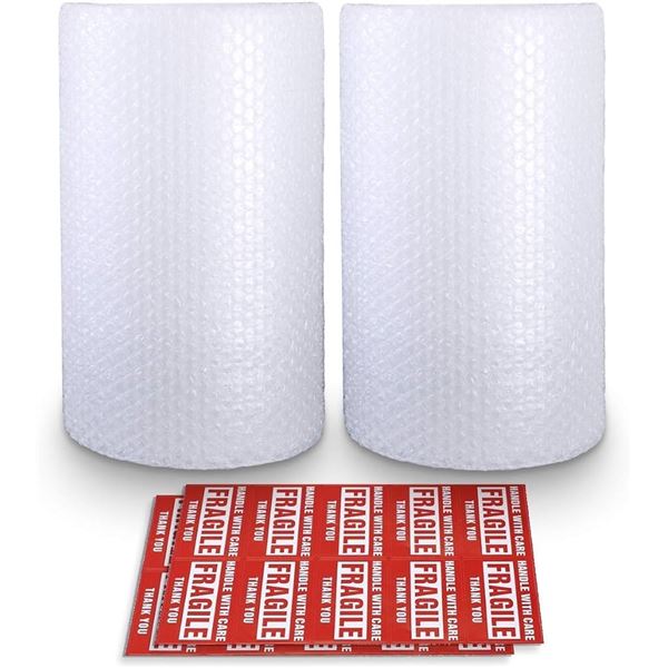 NEW TOTAL BOX BUBBLE CUSHIONING WRAP ROLL 2 PACK