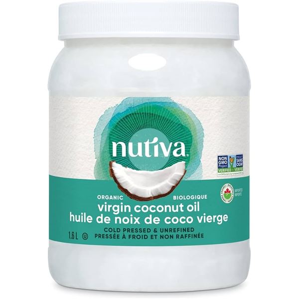 NEW NUTIVA VIRGIN COCONUT OIL 1.6L COLD PRESSED &
