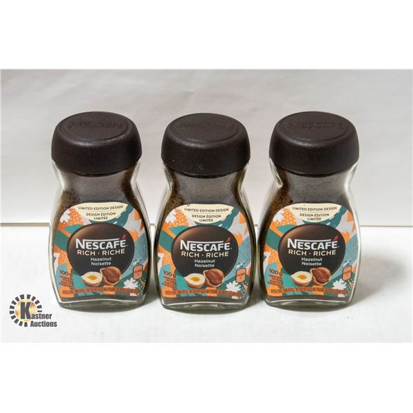 3 NEW NESCAFE RICH HAZELNUT INSTANT COFFEE