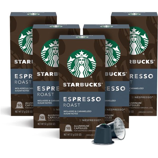 NEW BOX WITH 50 STARBUCKS COFFEE CAPSULES FOR