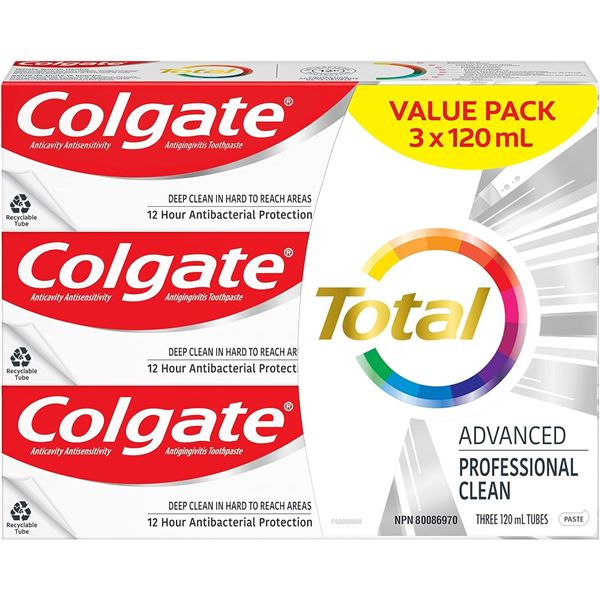 3-PACK COLGATE TOTAL - WHOLE MOUTH HEALTH 120ML