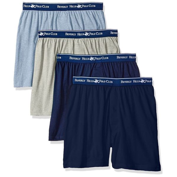 NEW 4 PACK BEVERLY HILLS POLO XL MEN'S KNIT BOXERS