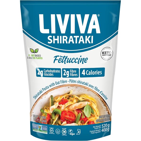 6 X 400G BAGS LIVIVA SHIRATAKI FETTUCCINE OAT