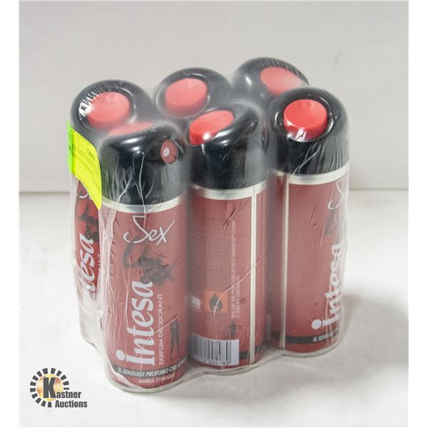 NEW 6-PACK INTESA UNI SEX PARFUM DEODORANT