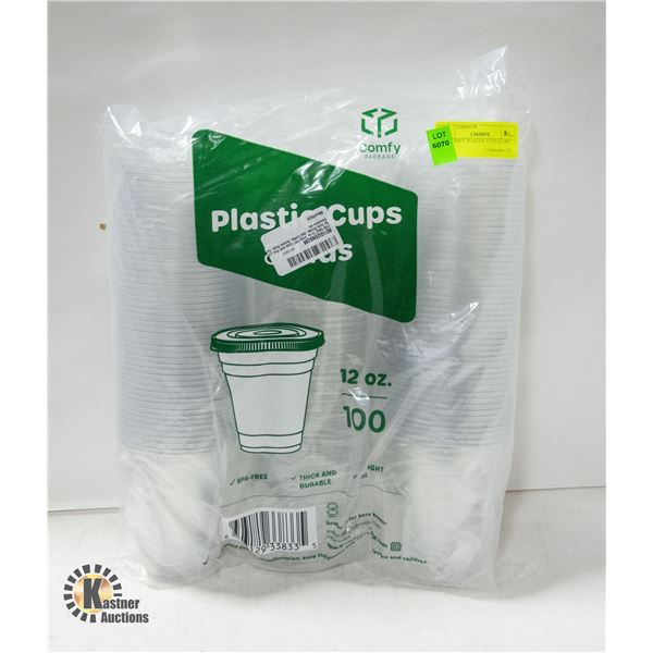 100 COMFY PLASTIC CUPS & LIDS