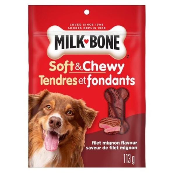 3 NEW MILKBONE SOFT AND CHEWY FILET MIGNON FLAVOR
