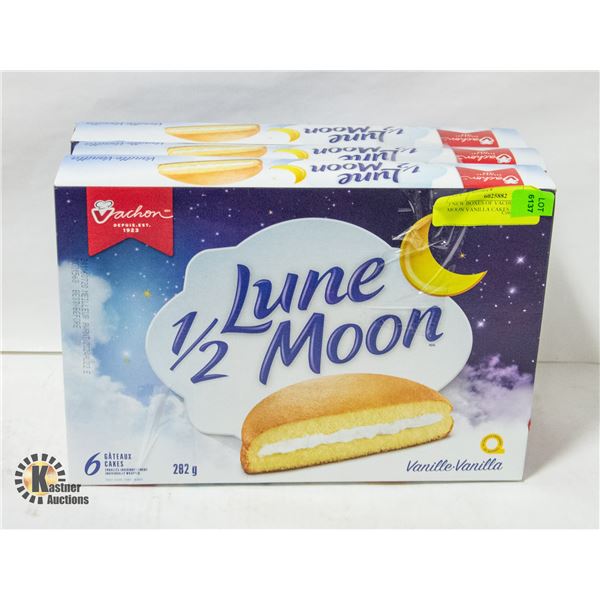 3 NEW BOXES OF VACHON LUNE 1/2 MOON VANILLA CAKES