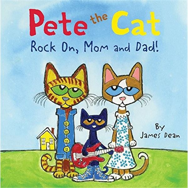 BRAND NEW PETE THE CAT ROCK ON, MOM AND DAD BOOK