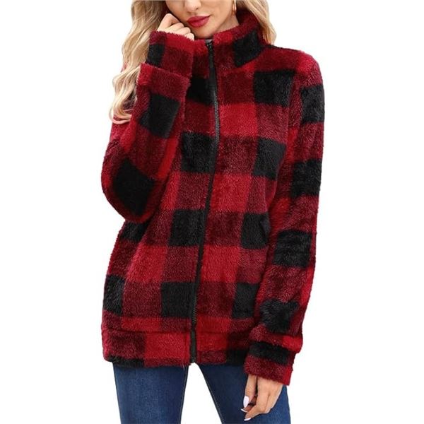 NEW FOR G AND PL ULTRA SOFT PLAID ZIP UP FLEECE