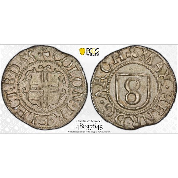 COLOGNE (ARCHBISHOPRIC): Maximilian Heinrich, 1650-1688, AR 8 heller, Bonn, 1655, PCGS AU53