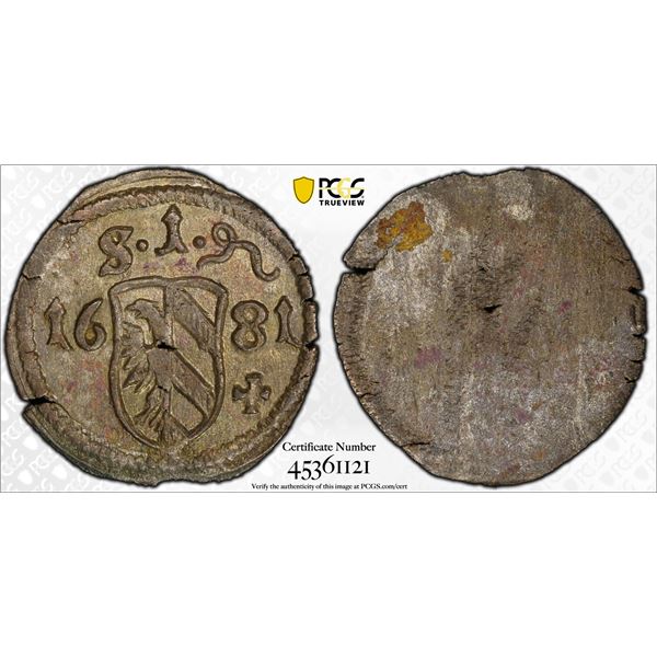 NUREMBERG: Free Imperial City, AR pfennig, 1681, PCGS MS63