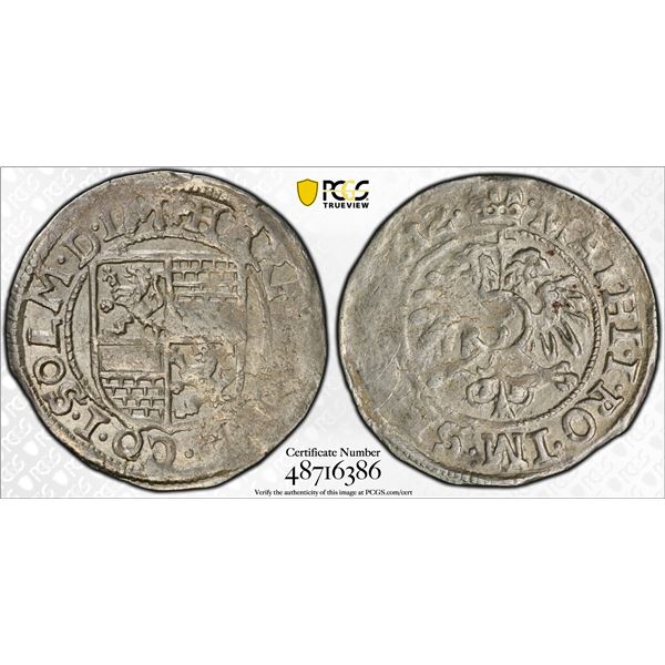 SOLMS-HOHENSOLMS: Hermann Adolf, 1562-1613, AR 3 kreuzer (groschen), 1612, PCGS AU55