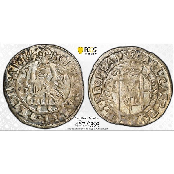 TRIER: Karl Kaspar von der Leyen, 1652-1676, AR 4 pfennig (petermännchen), 1674, PCGS MS63