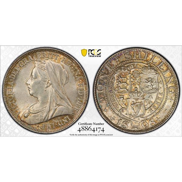 GREAT BRITAIN: Victoria, 1837-1901, AR shilling, 1898, PCGS MS63