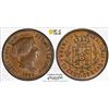 Image 1 : SPAIN: Isabel II, 1833-1868, AE 10 centimos de real, Segovia, 1862, PCGS AU58