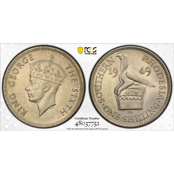 SOUTHERN RHODESIA: George VI, 1936-1952, shilling, 1949, PCGS MS64