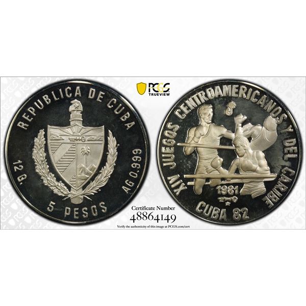 CUBA: Republic, AR 5 pesos, 1981, PCGS Proof 67 DCAM