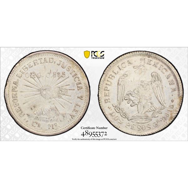 MEXICO: Revolutionary Issue, AR 2 pesos, Guerrero, 1915-Co Mo, PCGS AU Detail