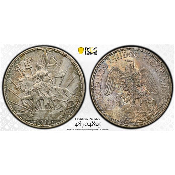 MEXICO: Estados Unidos, AR peso, 1913-Mo, PCGS UNC details