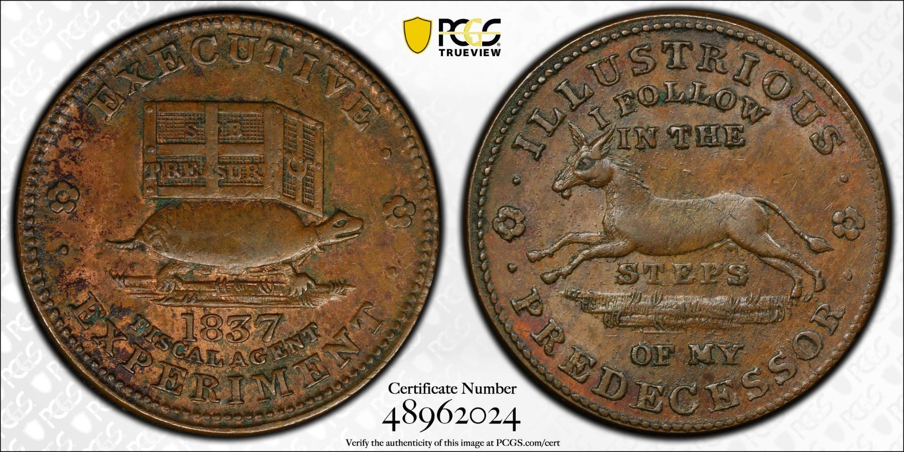 UNITED STATES: AE token, 1837, PCGS AU58 - Stephen Album Rare Coins