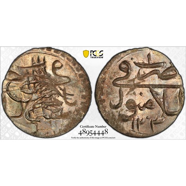 TURKEY (OTTOMAN): Selim III, 1789-1807, AR akçe, Islambul, AH1203 year 1, PCGS MS64