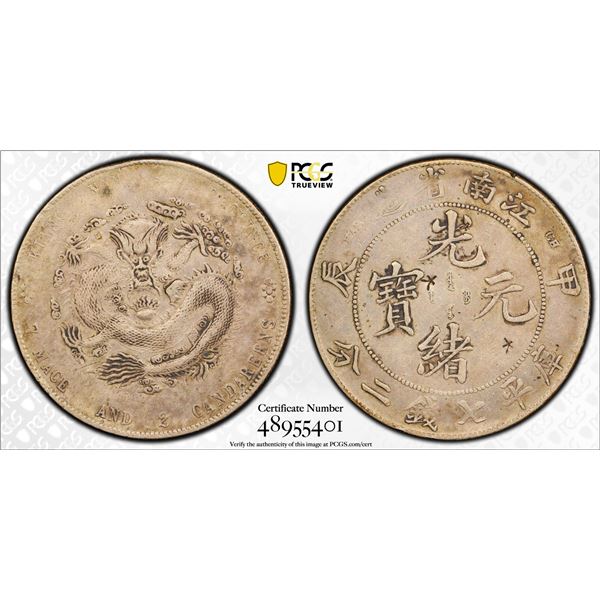 CHINA: KIANGNAN: Kuang Hsu, 1875-1908, AR dollar, CD1904, PCGS VF Detail