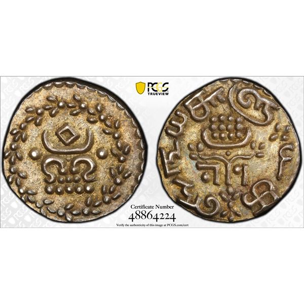 INDIA: TRAVANCORE: Rama Varma IV, 1860-1880, AR velli fanam (1.51g), ND (1860-61), PCGS MS63
