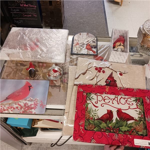 Lot of Cardinal Decor Etc