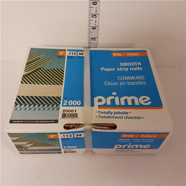 Sealed Box of Smooth Paper Stril Nails 2" .113 Gauge