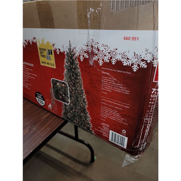 7.5 Foot Pre-lit Slim Fraser Fir Christmas Tree - We did NOT plug in all the lights - Removed from b