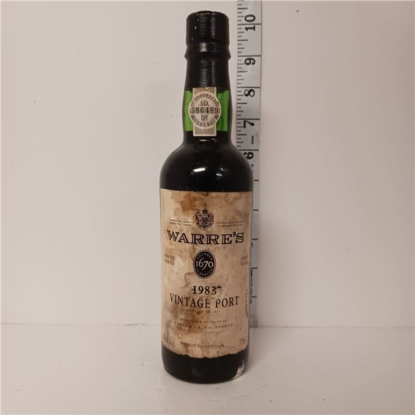 Bottle of Warre's 1983 Vintage Port, 375ml, Sealed - Collector's Item